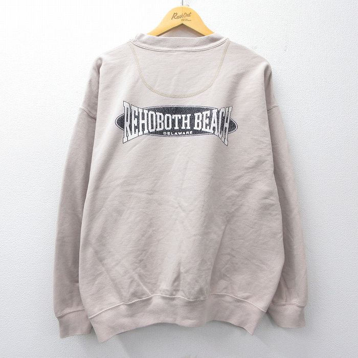オニータ 90s 長袖スウェット REHOBOTH BEACH ベージュ XL | 古着