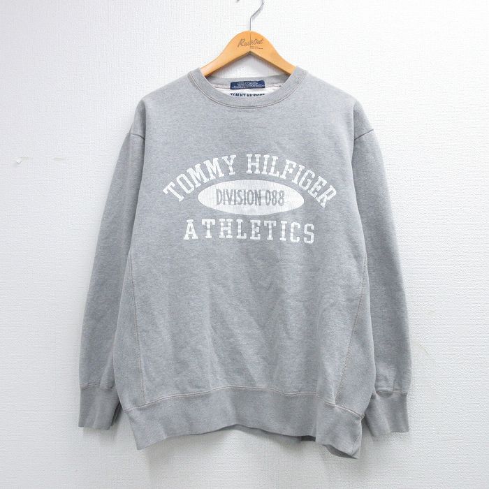 【20%OFF】トミーヒルフィガー 長袖スウェット ビッグロゴ グレー L | 古着