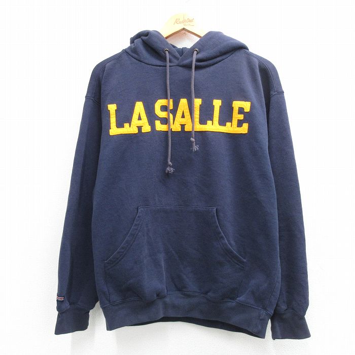 L★古着 ジャンスポーツ 長袖 スウェット パーカー メンズ 00年代 00s LA SALLE 紺 26mar16