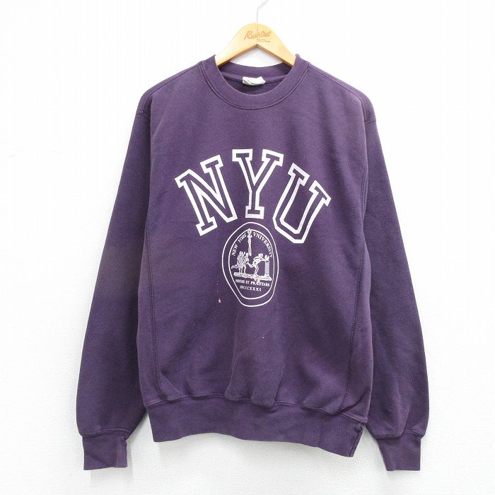 MVスポーツ 00s 長袖スウェット NYU ネイビー L | 古着
