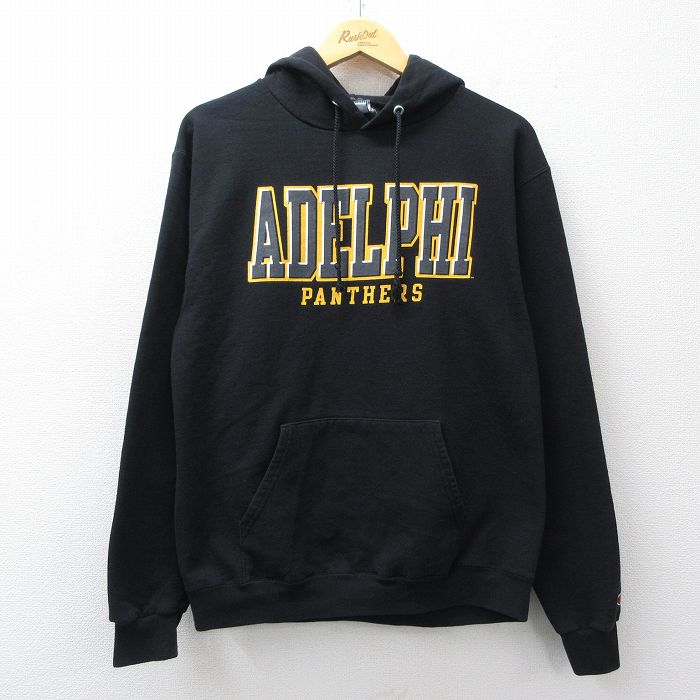 チャンピオン 長袖スウェットパーカー ADELPHI ブラック M | 古着