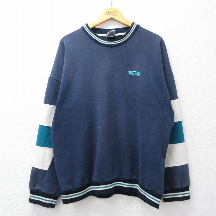 90s 長袖スウェット ネイビー XL | 古着
