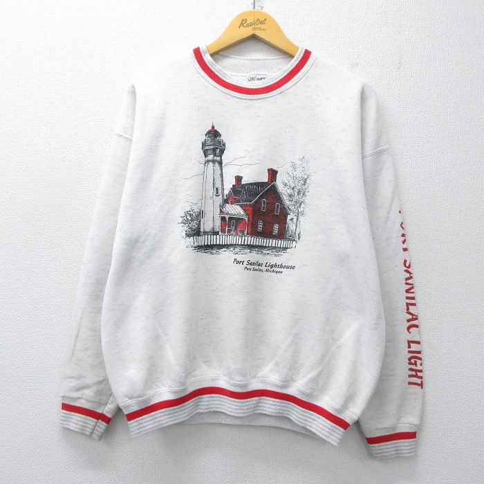 オニータ 90s 長袖スウェット 灯台 ホワイト XL | 古着