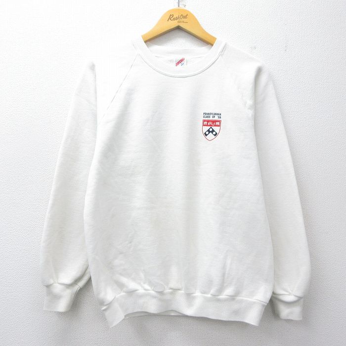 ジャージーズ 80s ラグランスウェット ペンシルベニア ホワイト M | 古着