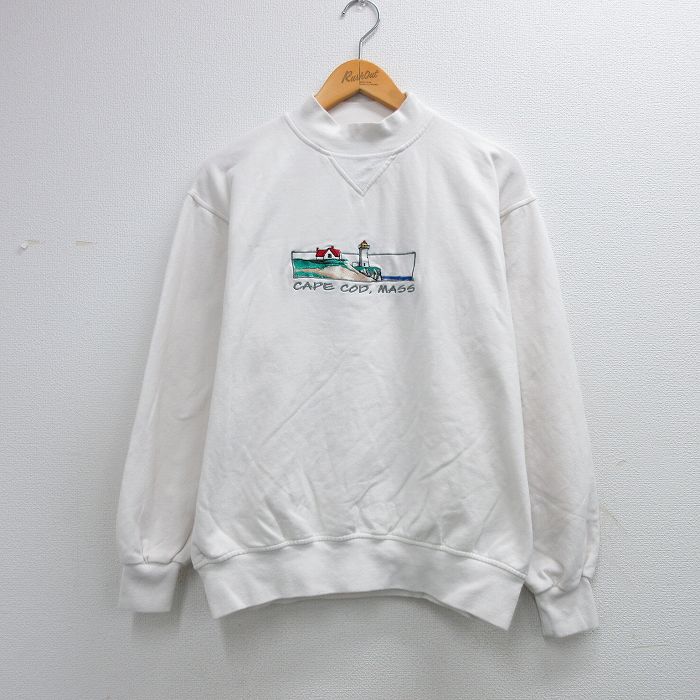 ケープコッド 90s 長袖スウェット 灯台刺繍 ホワイト L | 古着