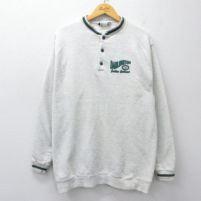 90s ヘンリーネックスウェット DARLINGTON グレー M | 古着