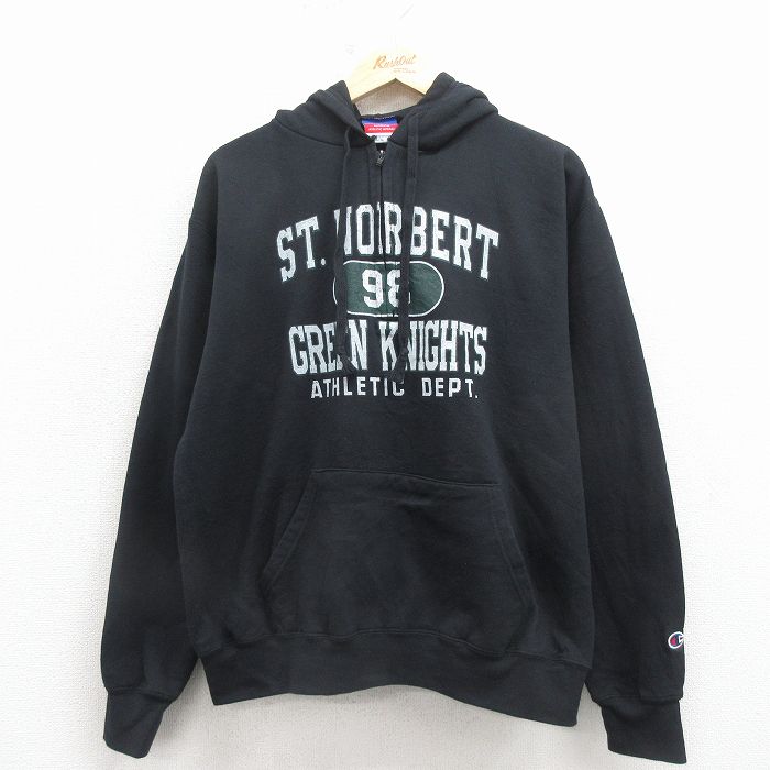 チャンピオン 長袖ハーフジップスウェット グリーン L | 古着
