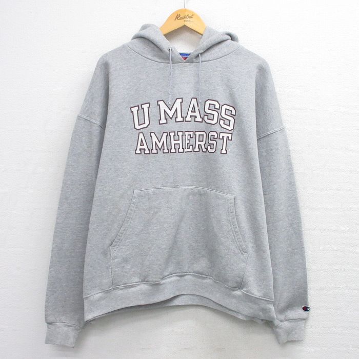 チャンピオン 00s 長袖パーカー U MASS グレー XL | 古着