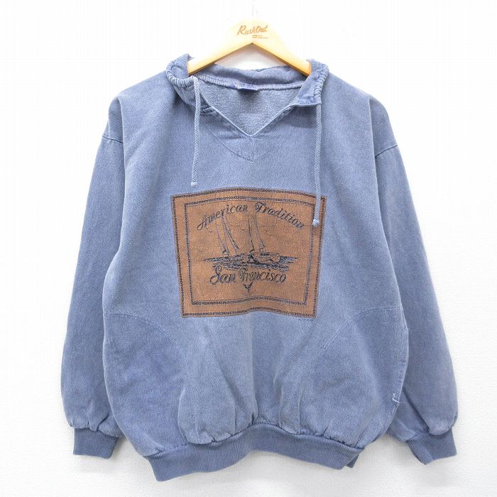 90s 長袖スウェット サンフランシスコ ネイビー メンズL相当 | 古着