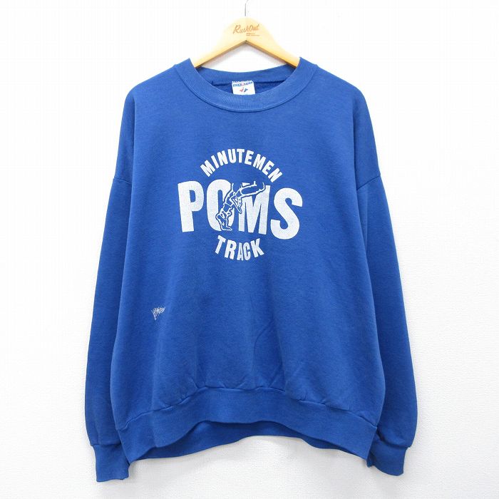 ジャージーズ 90s 長袖スウェット POMS ネイビー XL | 古着