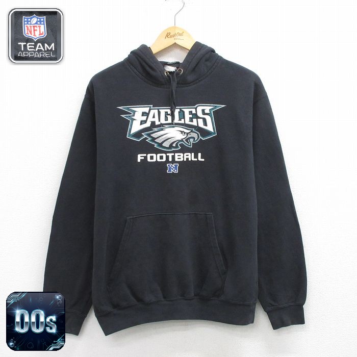 NFL フィラデルフィアイーグルス 00s 長袖パーカー アメフト ブラック L | 古着