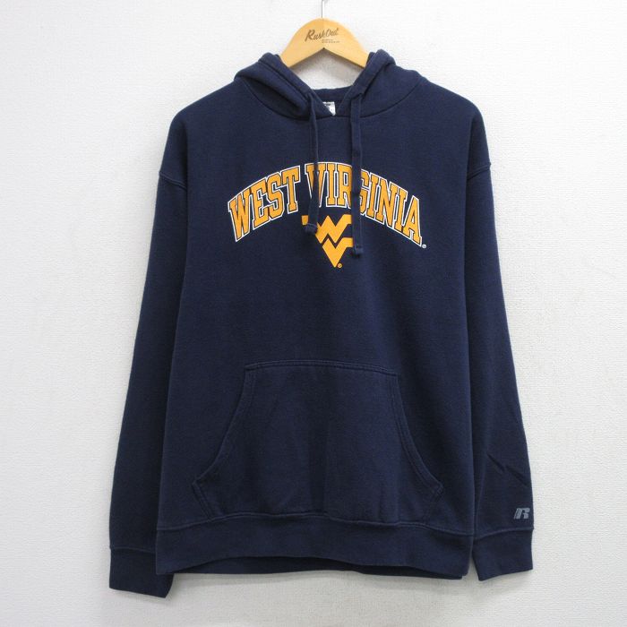 ラッセル 長袖スウェットパーカー WEST VIRGINIA ネイビー L | 古着