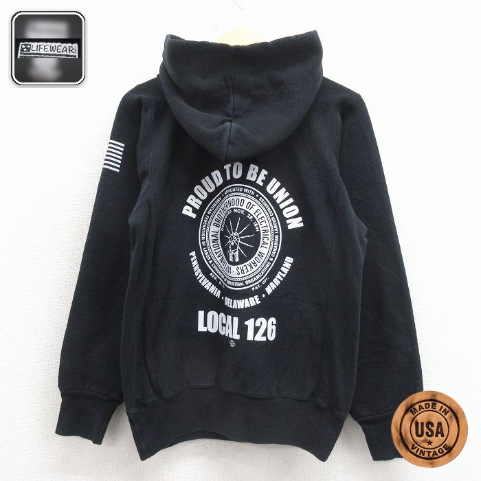 【20%OFF】LOCAL 長袖スウェットパーカー ブラック メンズM相当 | 古着