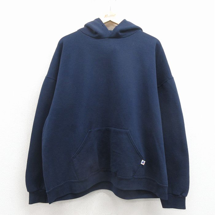 【20％OFF】ラッセル 長袖スウェットパーカー ネイビー メンズXL相当 | 古着