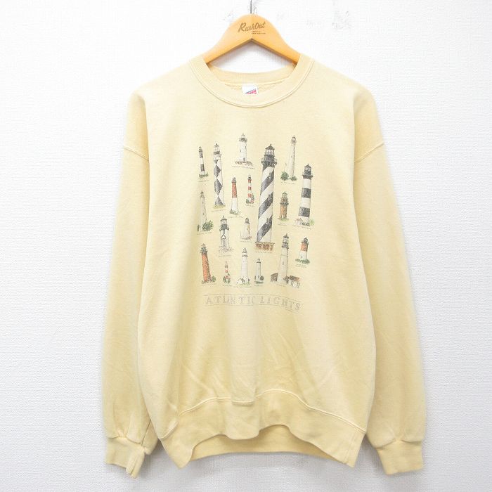 90s 長袖スウェット 灯台 イエロー メンズL相当 | 古着