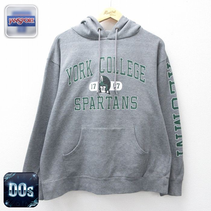 【20%OFF】ジャンスポーツ 00s 長袖パーカー YORK グレー メンズXL相当 | 古着
