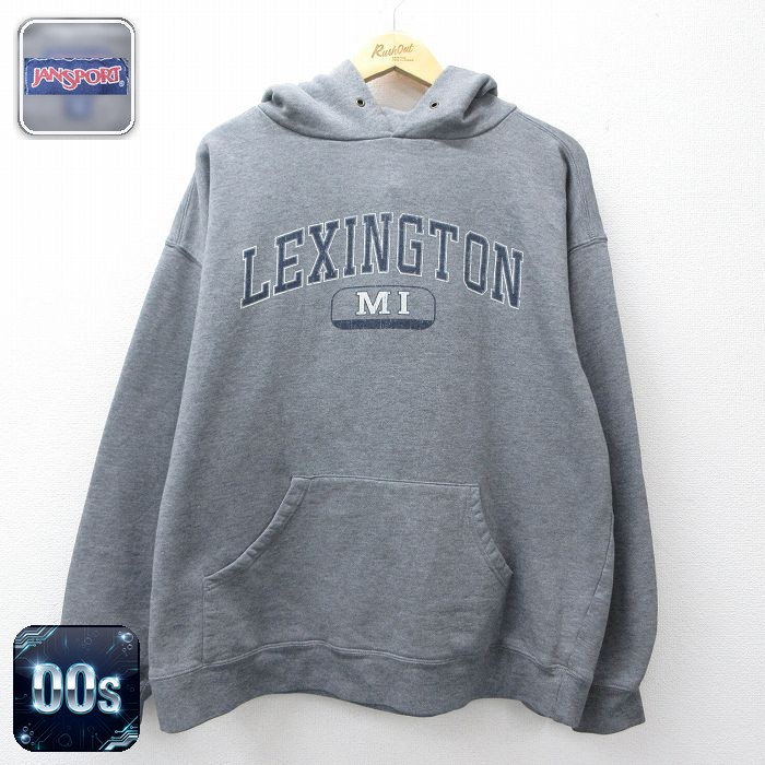 【20%OFF】ジャンスポーツ 00s 長袖パーカー LEXINGTON グレー霜降り メンズXL相当 | 古着
