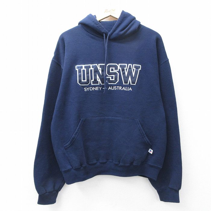 【20％OFF】ラッセル 00s 長袖スウェットパーカー UNSW ネイビー メンズXL相当 | 古着