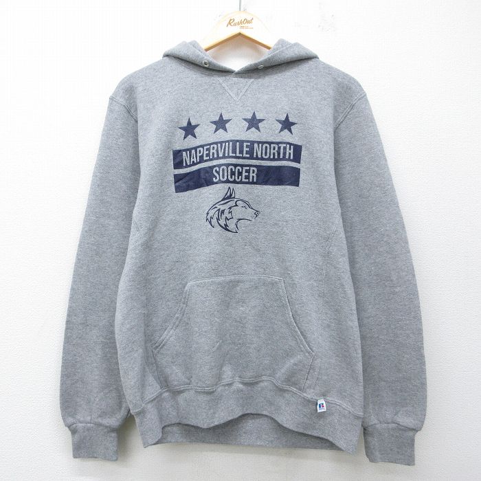 ラッセル 00s 長袖スウェットパーカー NAPERVILLE グレー M | 古着