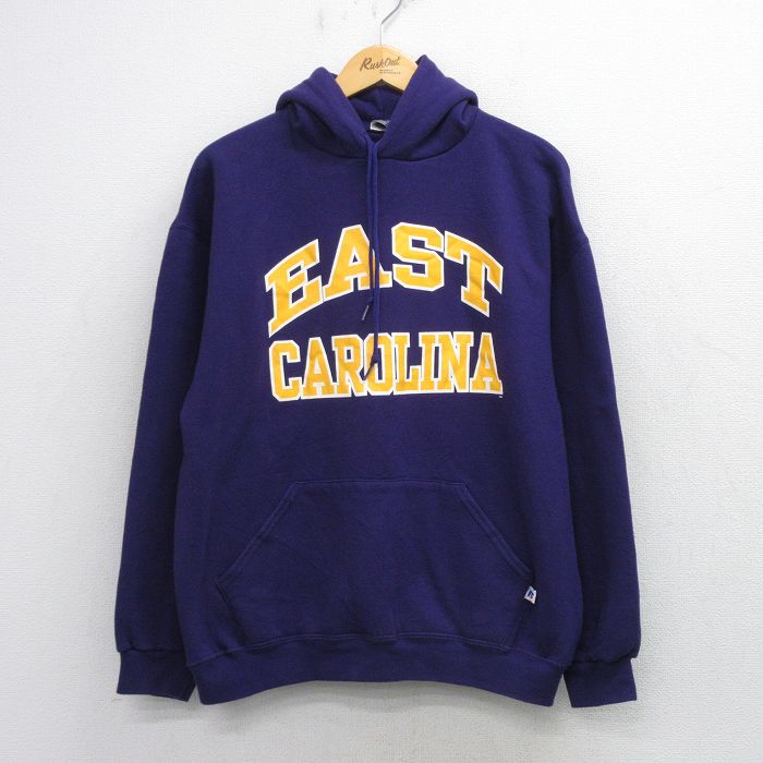 【20％OFF】ラッセル 00s 長袖スウェットパーカー EAST CAROLINA パープル メンズXL相当 | 古着