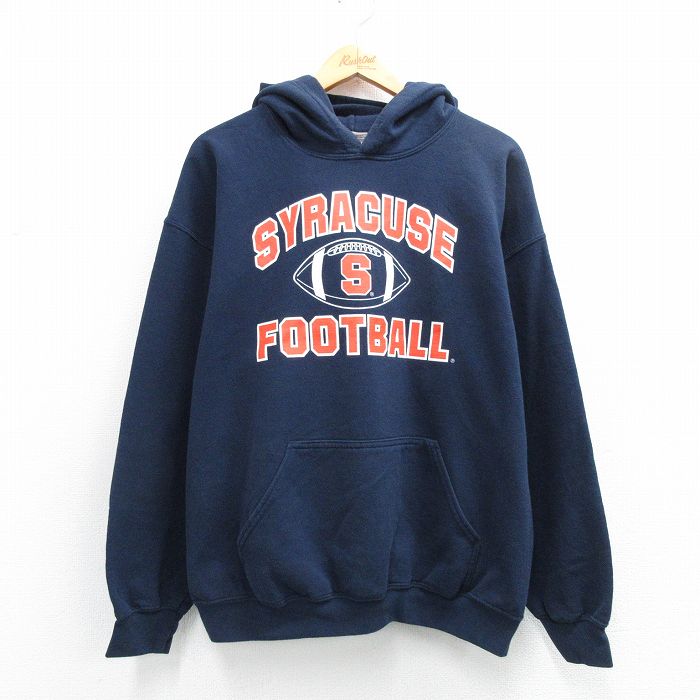 シラキュース 00s 長袖パーカー フットボール ネイビー メンズL相当 | 古着
