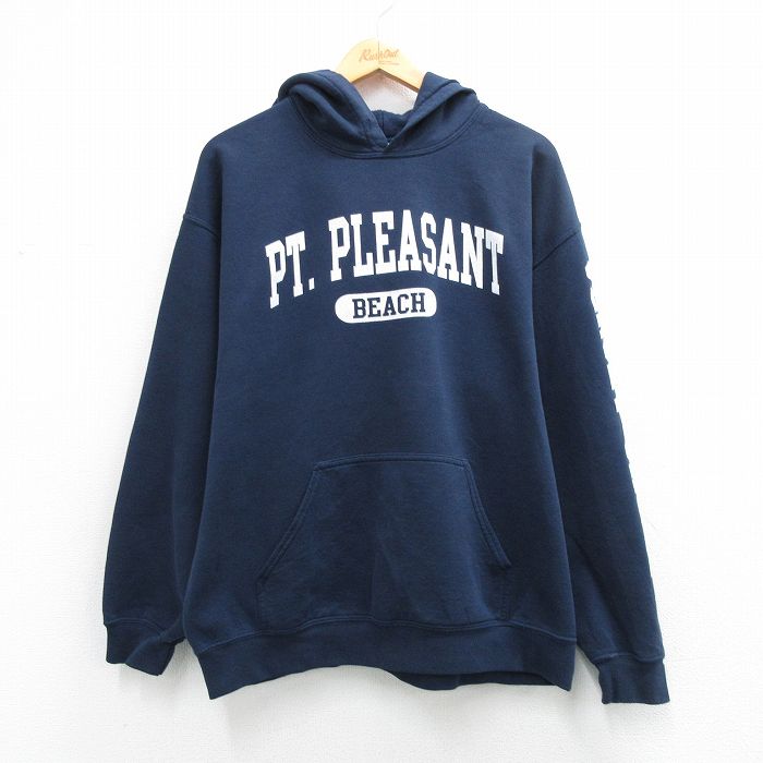 PT. PLEASANT 長袖スウェットパーカー ネイビー メンズL相当 | 古着