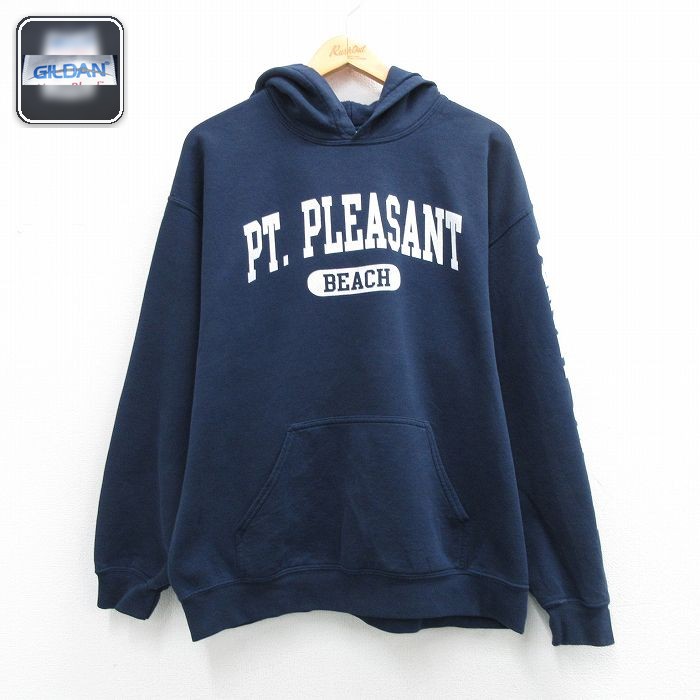 PT. PLEASANT 長袖スウェットパーカー ネイビー メンズL相当 | 古着
