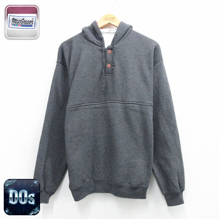 【20%OFF】00s 長袖スウェットパーカー グレー メンズM相当 | 古着