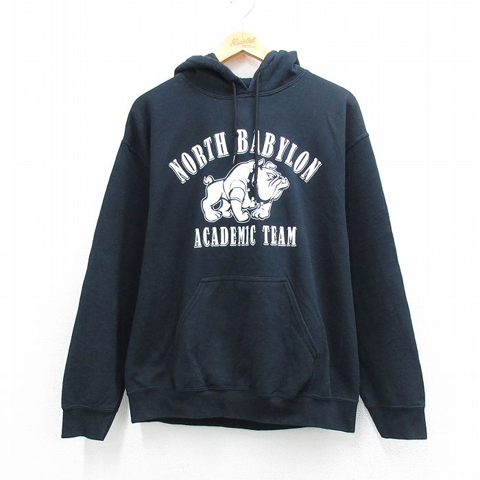 M★古着 長袖 スウェット パーカー メンズ 00年代 00s NORTH BABYLON 黒 26mar26