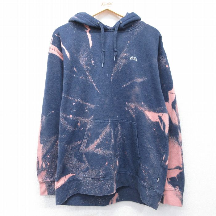 【20％OFF】バンズ 長袖スウェットパーカー ワンポイントロゴ ネイビー メンズXL相当 | 古着