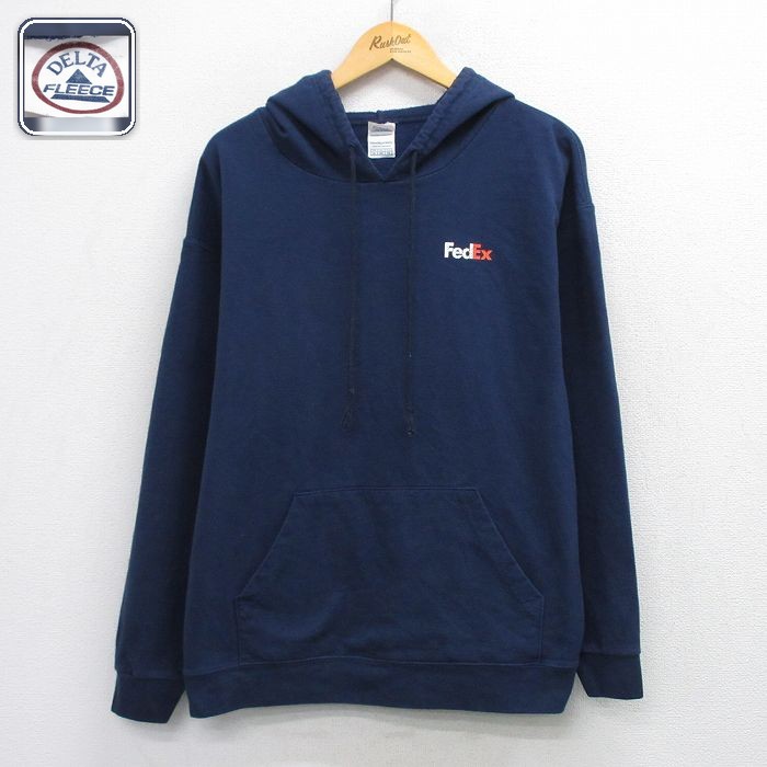 【20%OFF】FedEx 長袖スウェットパーカー ネイビー メンズXL相当 | 古着