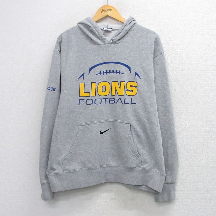 ナイキ 長袖スウェットパーカー LIONS グレー メンズXL相当 | 古着