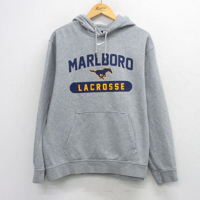 ナイキ 長袖スウェットパーカー MARLBORO グレー メンズXL相当 | 古着
