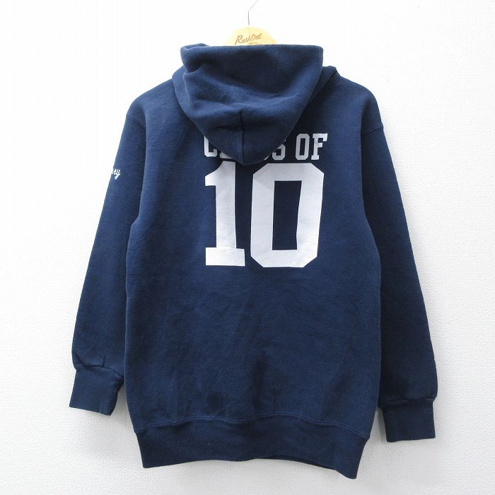 S★古着 長袖 スウェット パーカー メンズ HOLY NAME USA製 紺 26mar27