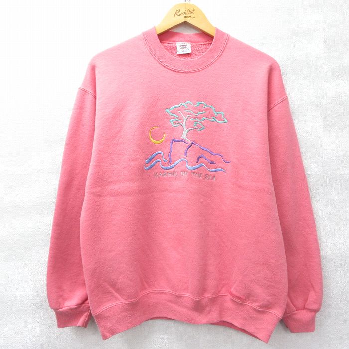 crazy shirts 90s 長袖スウェット CARMEL ピンク メンズM相当 | 古着