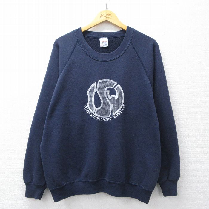 ジャージーズ 00s ラグランスウェット WIESBADEN ネイビー XL | 古着