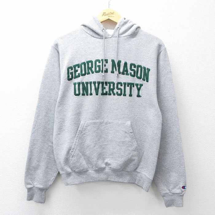 S★古着 チャンピオン champion 長袖 スウェット パーカー メンズ GEORGE MASON グレー 霜降り 26mar28
