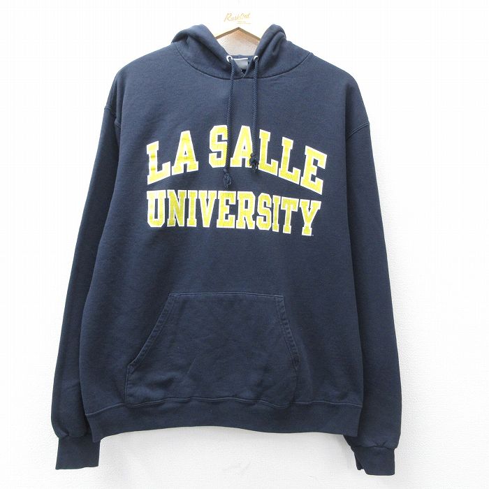 チャンピオン スウェットパーカー LA SALLE ネイビー メンズL相当 | 古着