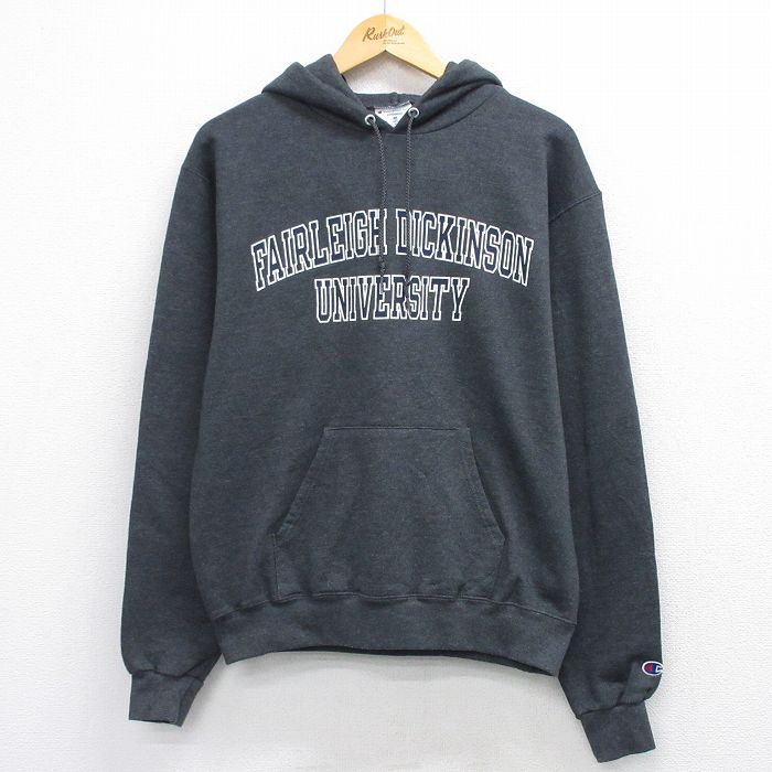 チャンピオン 長袖スウェットパーカー FAIRLEIGH DICKINSON グレー メンズL相当 | 古着