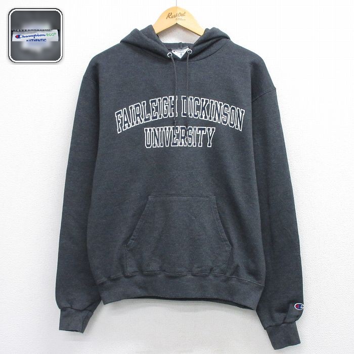 チャンピオン 長袖スウェットパーカー FAIRLEIGH DICKINSON グレー メンズL相当 | 古着