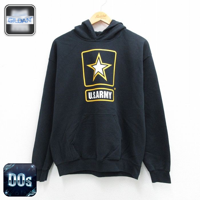 【20%OFF】00s ミリタリーパーカー ARMY ブラック メンズM相当 | 古着
