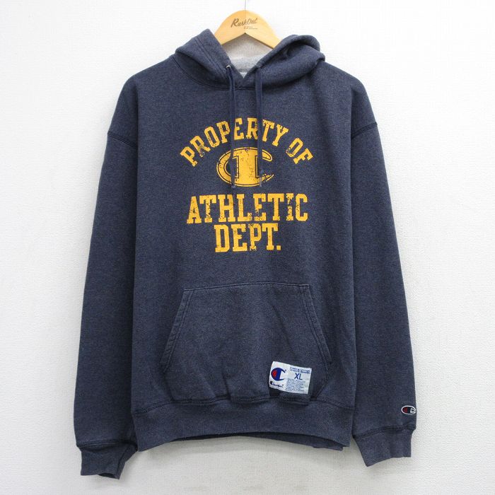 チャンピオン 長袖スウェットパーカー DEPT グレー メンズXL相当 | 古着
