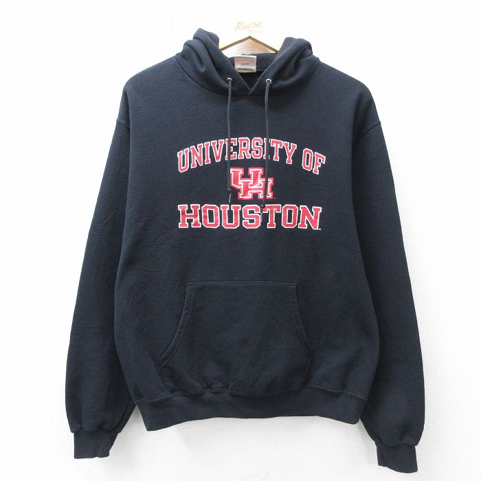 チャンピオン 00s 長袖スウェットパーカー HOUSTON ブラック M | 古着