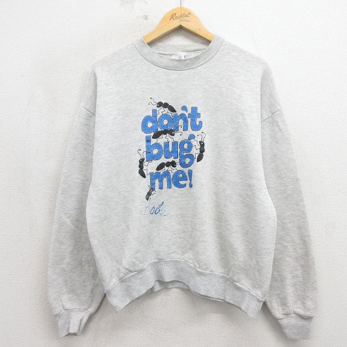 ジャージーズ 90s 長袖スウェット アリハンドペイント グレー L | 古着