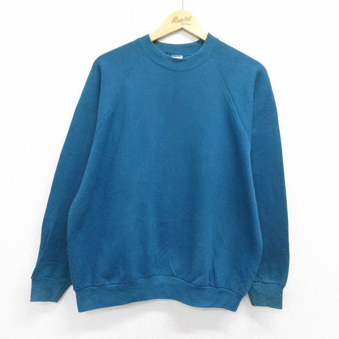 フルーツオブザルーム 90s 長袖スウェット ラグラン ブルー XL | 古着