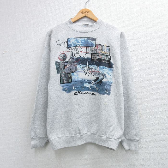 90s 長袖スウェット アラスカ グレー L | 古着
