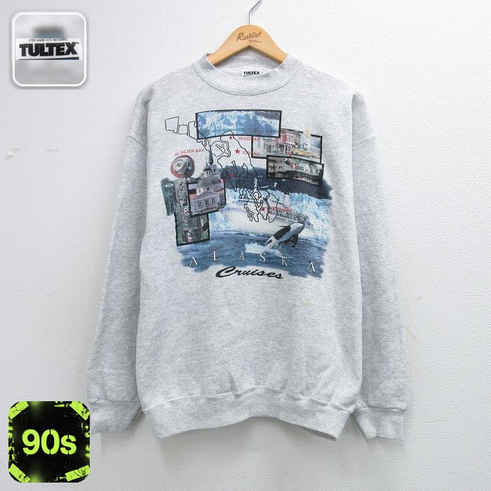 【20%OFF】90s 長袖スウェット アラスカ グレー メンズL相当 | 古着