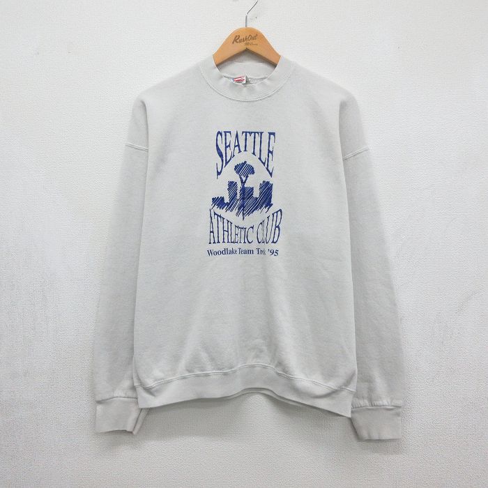 フルーツオブザルーム 90s 長袖スウェット SEATTLE グレー メンズL相当 | 古着