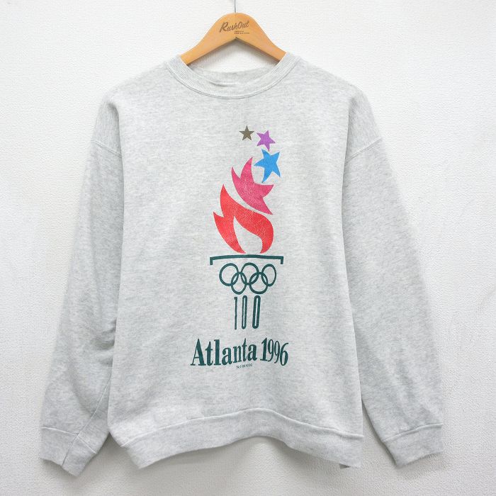 ヘインズ 90s 長袖スウェット アトランタオリンピック グレー メンズL相当 | 古着