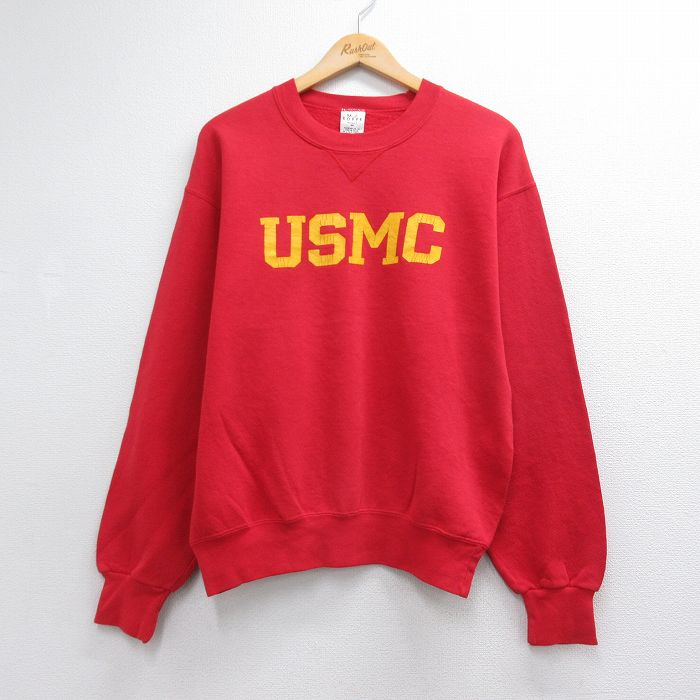 00s 長袖スウェット ミリタリー USMC レッド メンズL相当 | 古着
